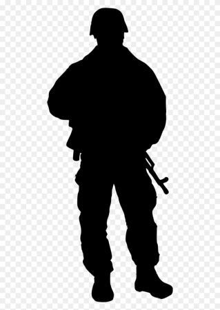 Силуэт военного человека