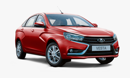 Lada Vesta на белом фоне