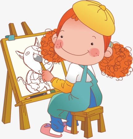 Художник на белом фоне