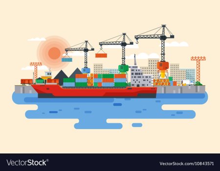 Мультяшный порт морской