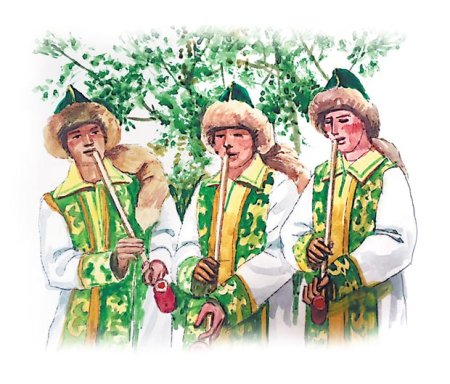 Башкир с кураем рисунок
