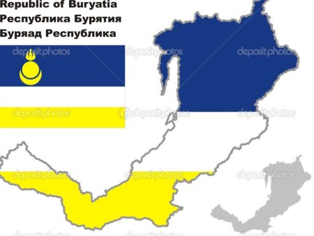 Карта Республики Бурятия вектор