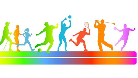 Спортивные соревнования на белом фоне