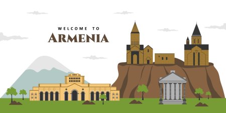Гора Арарат в Армении вектор