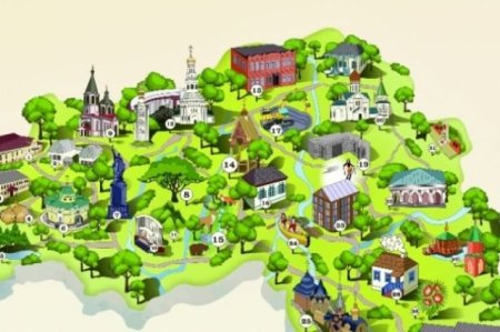 Карта Белгорода с достопримечательностями