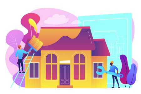 Капремонт здания вектор