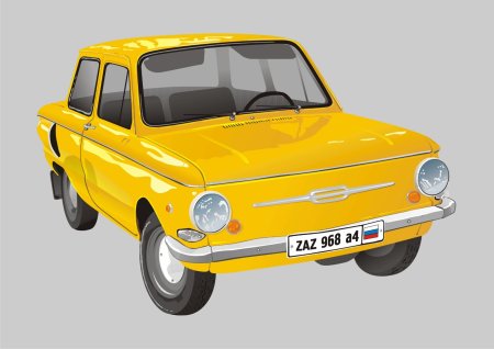 ЗАЗ-968м Запорожец в белом фоне