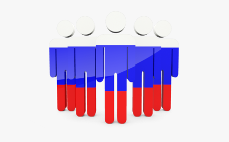 Человечек с флагом России