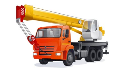 Автокран Ивановец 25 тон на белом фоне