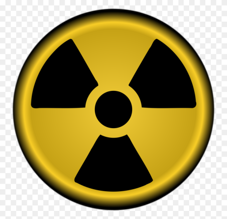 Знак радиации на прозрачном фоне