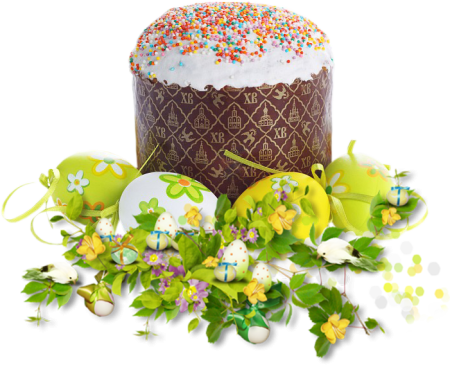 Пасхальный кулич на прозрачном фоне