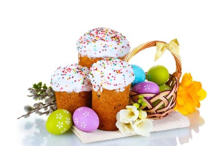 Пасхальные куличи для детей на прозрачном фоне
