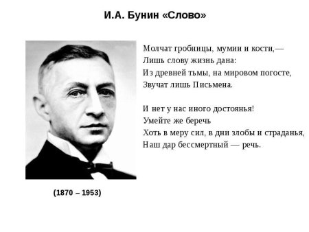 Иван Бунин слово стихотворение