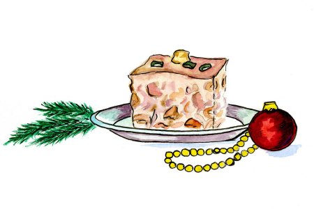 Новогоднее блюдо рисунок