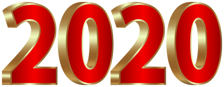 Цифры 2020 на прозрачном фоне