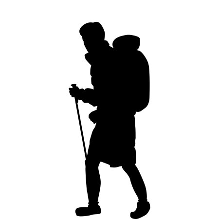 Силуэт человека с рюкзаком