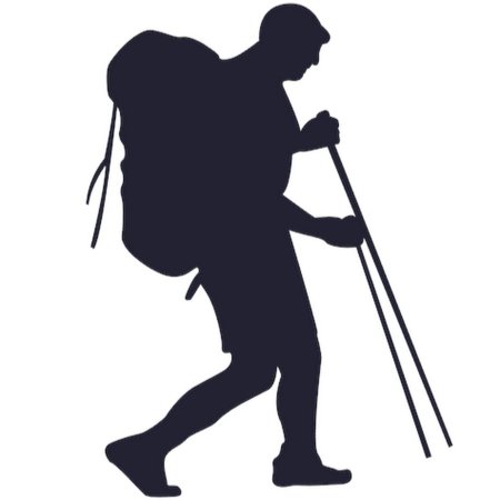 Силуэт туриста с рюкзаком