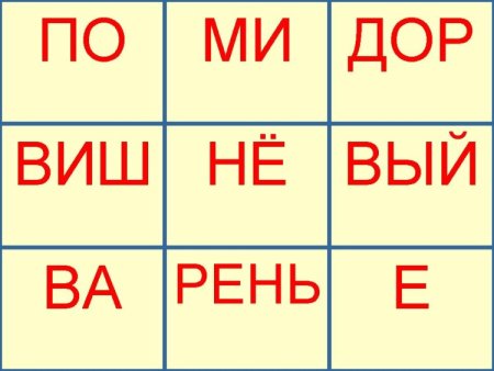 Карточки для составления слов