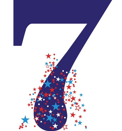 Цифра 7 цветная