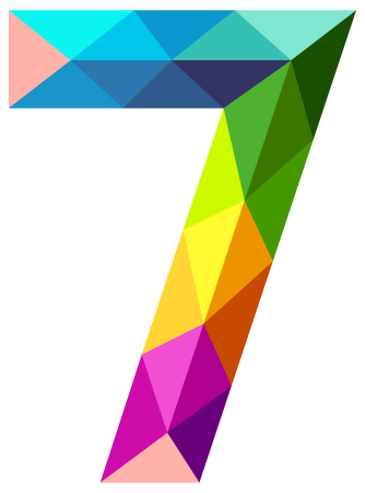 Цифра 7 цветная