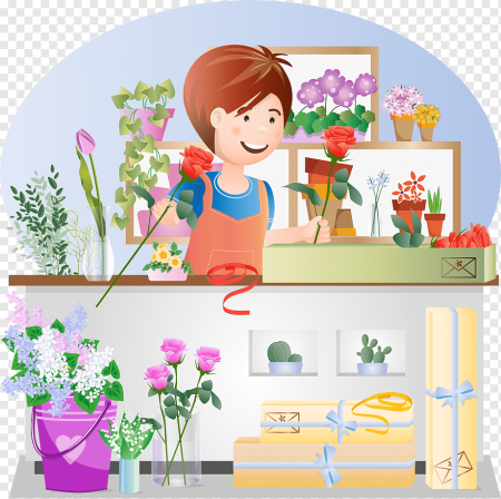 Флорист нарисованный