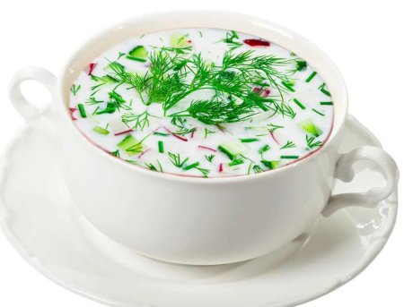 Окрошка в тарелке