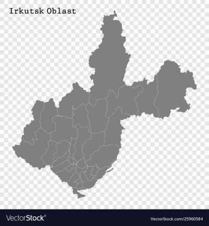 Карта Иркутской области вектор
