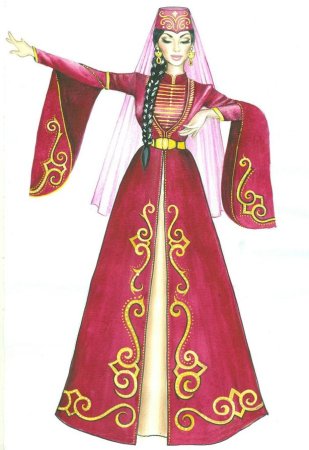 Кабардинские национальные костюмы для рисования