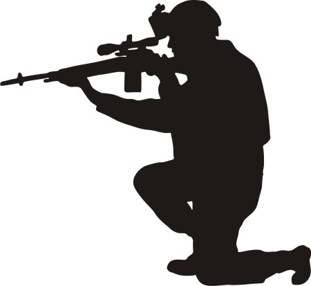 Силуэт военного человека