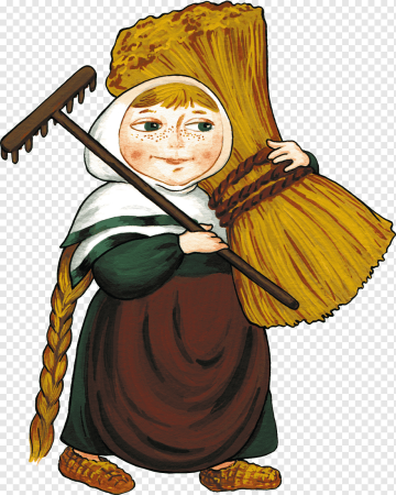 Деревенская девушка с косой