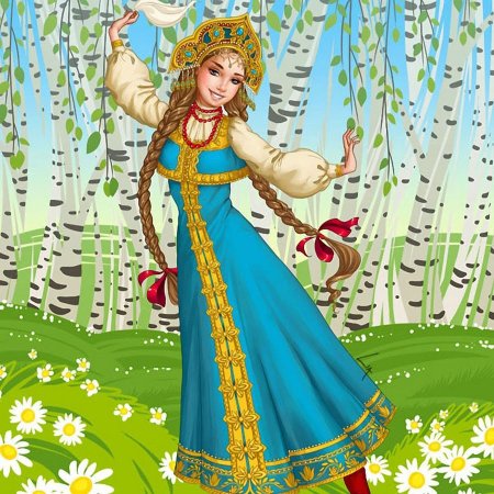 Русская красавица с яблоками