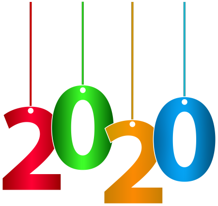 Цифры 2020 на прозрачном фоне