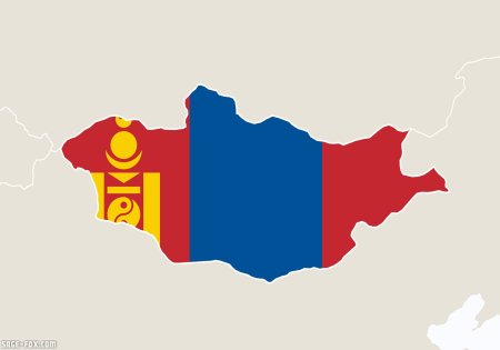Карта Монголии и Бурятия вектор