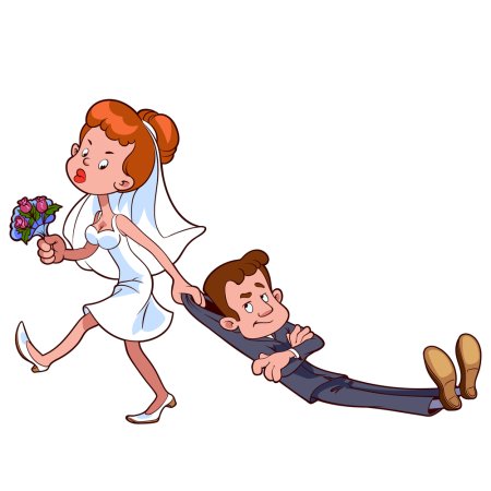 Невеста тащит жениха в ЗАГС
