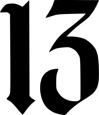 Цифра 13 цветная