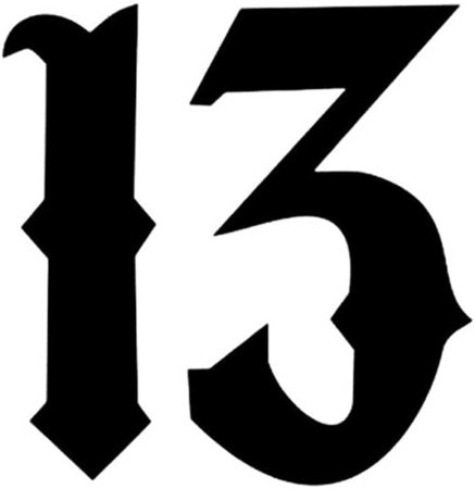 Цифра 13 цветная