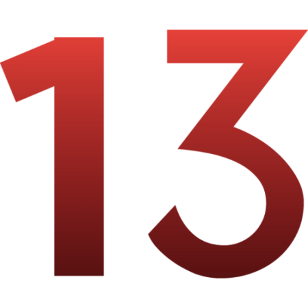Цифра 13 печатная