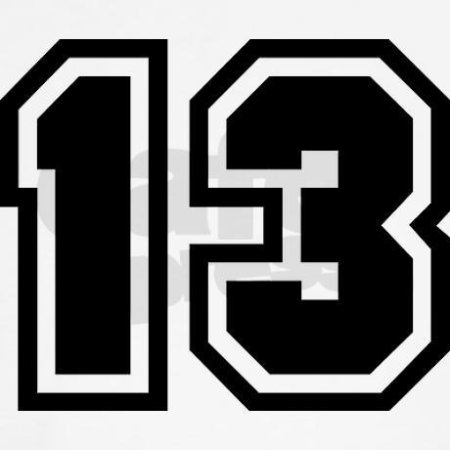 Цифра 13 красная