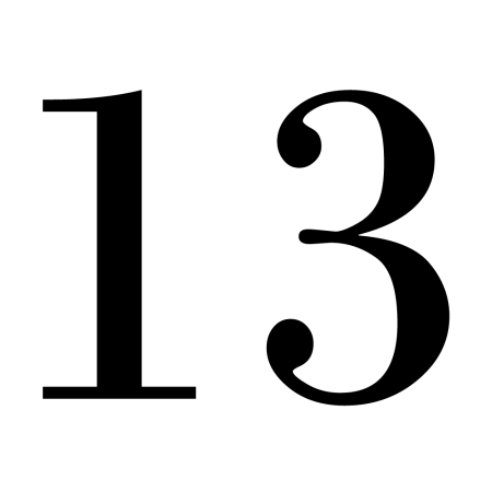 Цифра 13 черная