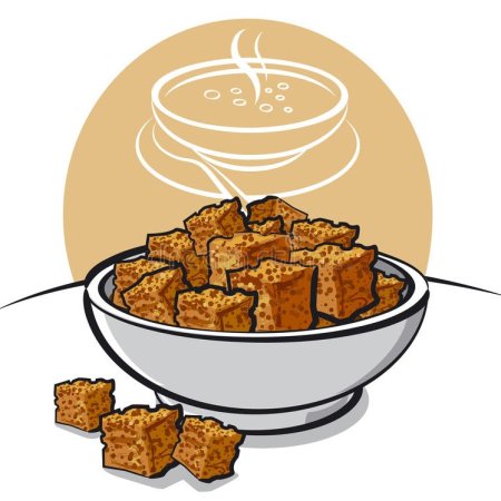 Сухарики иллюстрация