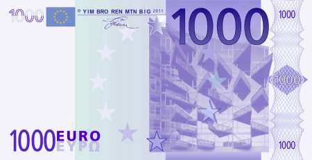 Банкноты евро номинал 1000