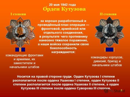 Орден Кутузова реверс
