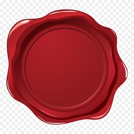 Печать сургуч на прозрачном фоне