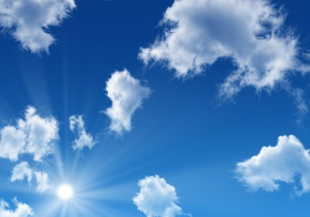 Голубое небо с облаками