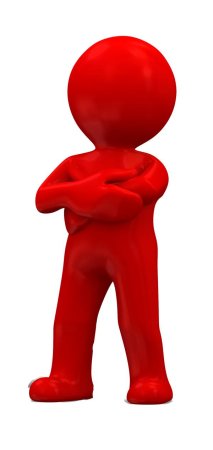 Красный человечечек на белом фоне