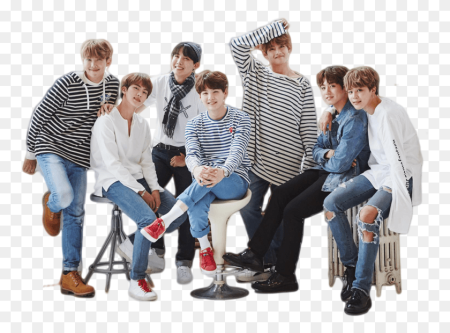Группа BTS на белом фоне