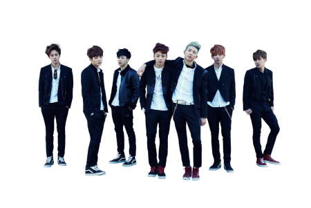Группа BTS на белом фоне