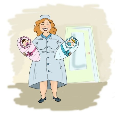Акушерка иллюстрация