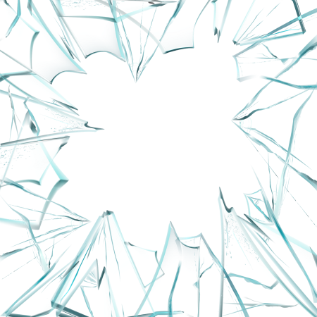 Битое стекло на прозрачном фоне