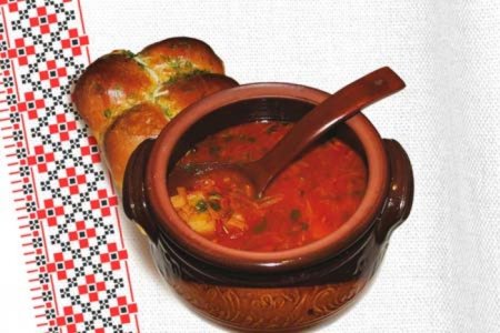 Украинский борщ в горшочке